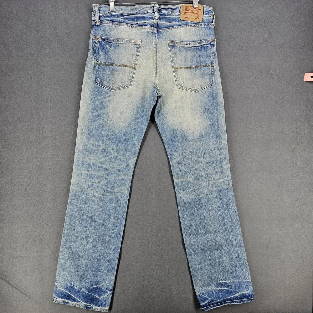 Abercrombie & Fitch Remsen Jeans Mens 32x32 Low Rise Slim Straight Button Fly
